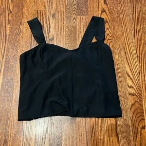 Abercrombie & Fitch Black Square-Neck Crop Top
